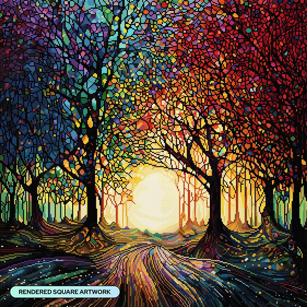 Colorful Autumn Trees Diamond Painting Kit – Diamond Art Club