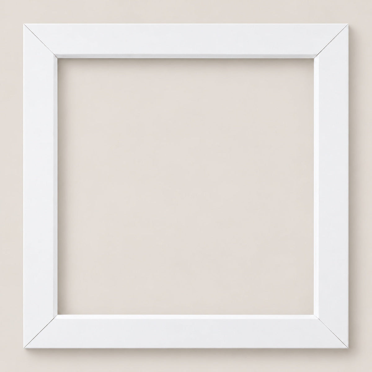 13″ × 13″ InstaFrame white wood frame — empty front view on a warm neutral background