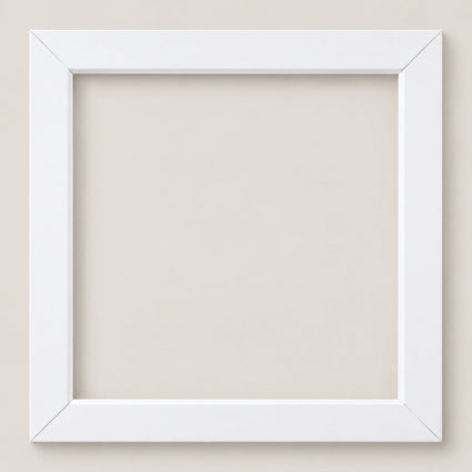 13″ × 13″ InstaFrame white wood frame — empty front view on a warm neutral background