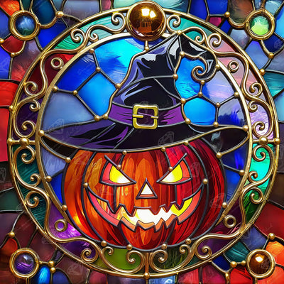 Stained Glass Jack O'lantern
