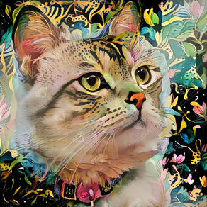 Diamond Painting A Cat Named Petunia 22" x 22" (55.6cm x 55.6cm) / Round with 97 Colors including 2 ABs and 3 Fairy Dust Diamonds / 40,804