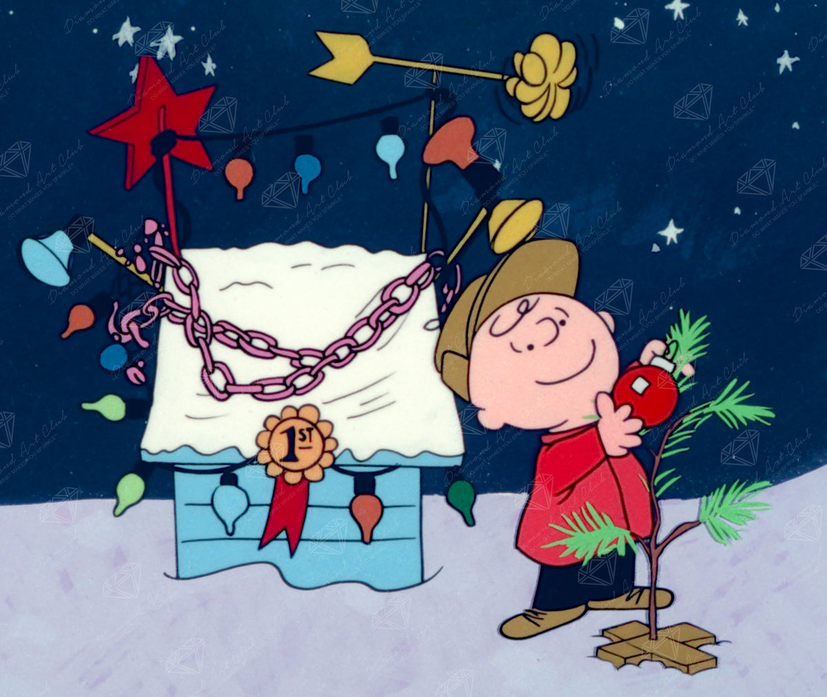 Diamond Painting A Charlie Brown Christmas 20" x 17" (50.8cm x 42.8cm) / Square With 29 Colors including 1 AB and 8 Fairy Dust Diamonds / 35,088