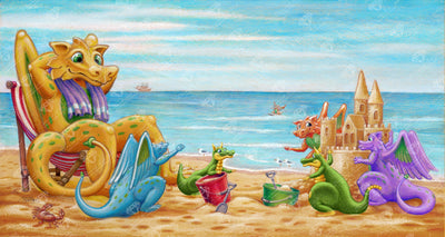 Diamond Painting A Day at the Beach 44.5" x 23.6" (112.8cm x 60cm) / Square with 82 Colors including 2 ABs and 4 Fairy Dust Diamonds / 109,173