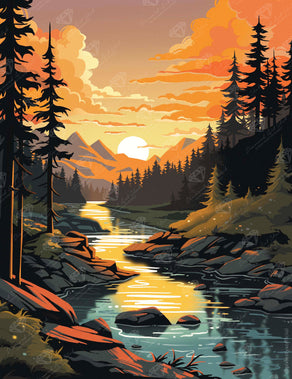 Diamond Painting A Day's Journey 20" x 26" (50.8cm x 66cm) / Square With 44 Colors Including 1 AB and 3 Fairy Dust Diamonds / 54,060