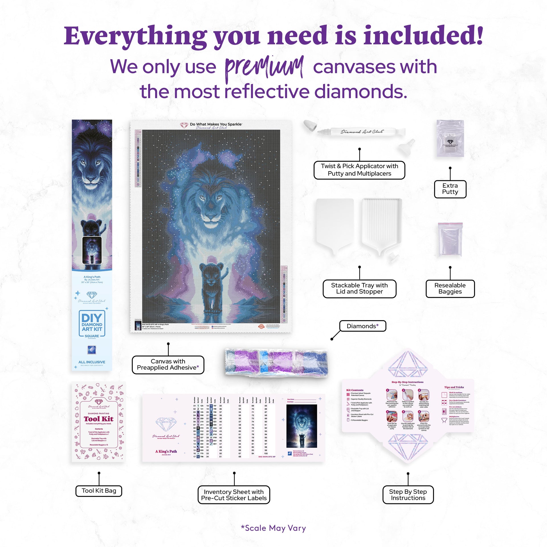 Diamond Painting A King's Path 20" x 28″ (51cm x 71cm) / Square With 30 Colors Including 2 ABs / 56,000