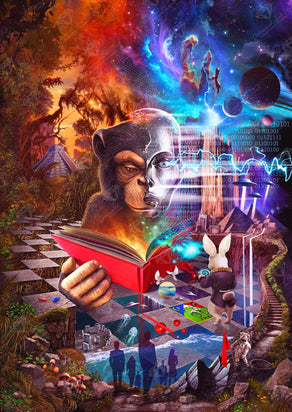 Diamond Painting A Question of Reality 27.6" x 39" (70cm x 99cm) / Square with 76 Colors including 5 AB Diamonds and 2 Fairy Dust Diamonds / 108,501