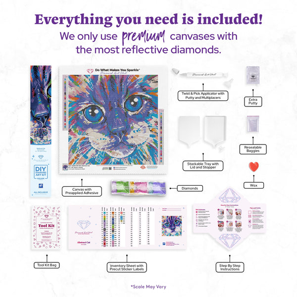 Kit Diamant Painting – Diamond Art Club – A Strange Kind Of Cat – 22x28 Pouces – Neuf Scellé