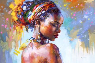 Diamond Painting African Beauty 33" x 22" (83.7cm x 55.6cm) / Round with 72 Colors including 2 ABs and 4 Fairy Dust Diamonds / 61,408