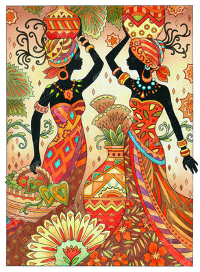 Diamond Painting African Glamour 22" x 30″ (56cm x 76cm) / Round with 33 Colors including 2 ABs / 53,460