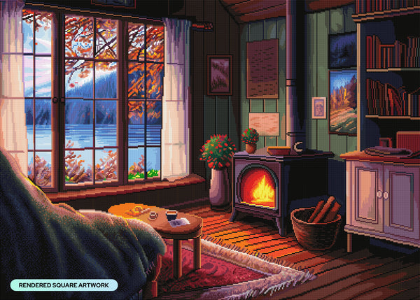 ダイヤモンドアートクラブ Afternoon Hearth Afternoon Hearth Diamond Painting Kit – Diamond Art Club