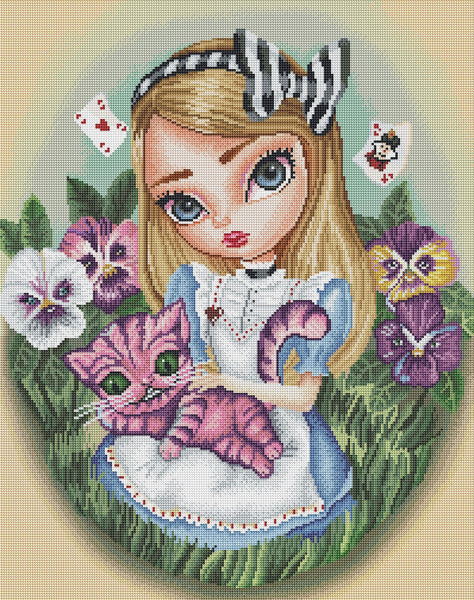 Alice in Wonderland in The Pansy Garden – Diamond Art Club