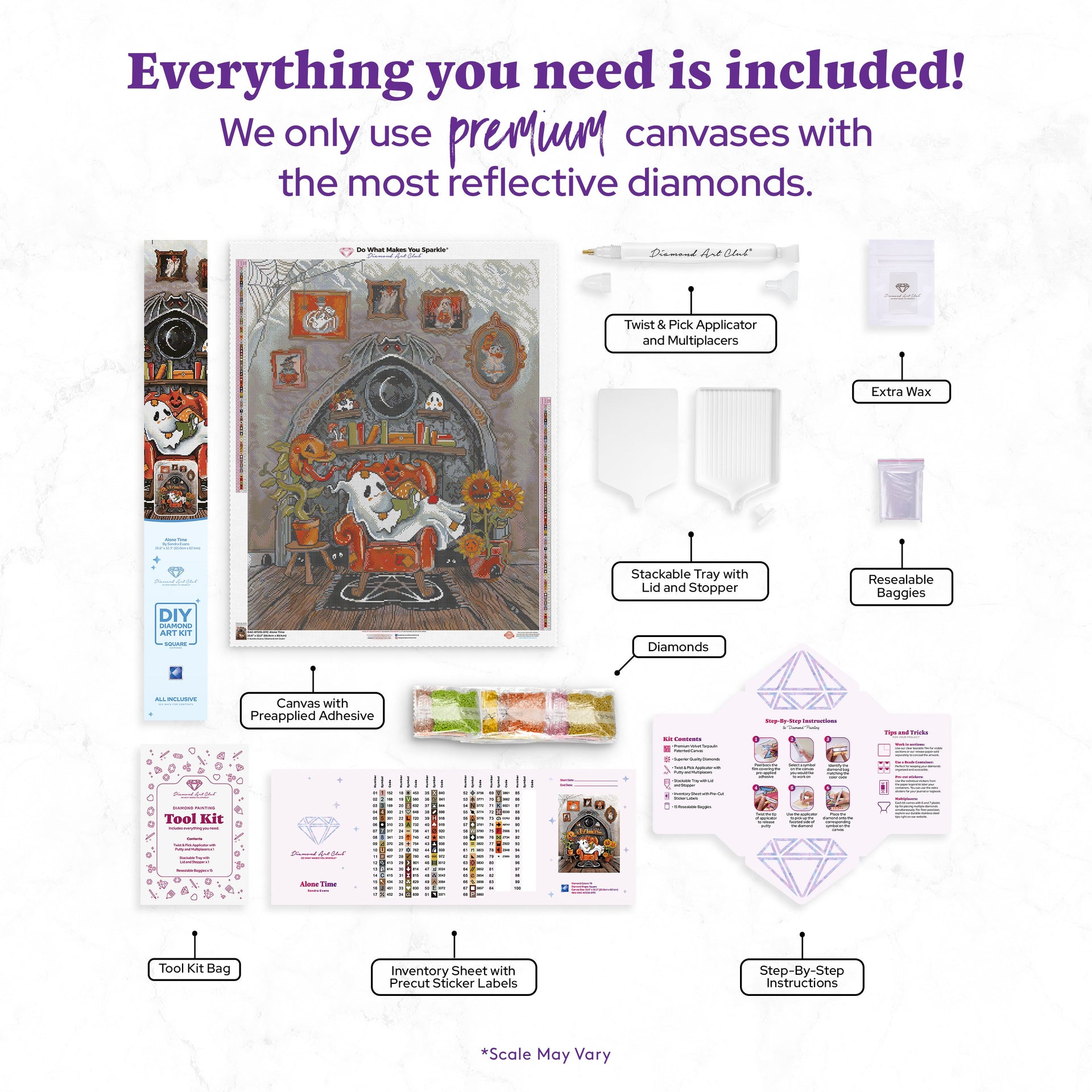 Diamond Painting Alone Time 25.6" x 32.2" (65cm x 82.1cm) / Square with 79 Colors including 1 AB and 5 Fairy Dust Diamonds / 86,130