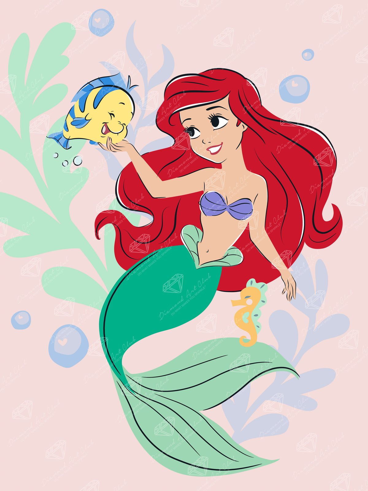 Diamond Painting Ariel - Currently Busy Exploring 13" x 17" (33cm x 44cm) / Round with 16 Colors including 4 Fairy Dust Diamonds / 19,200