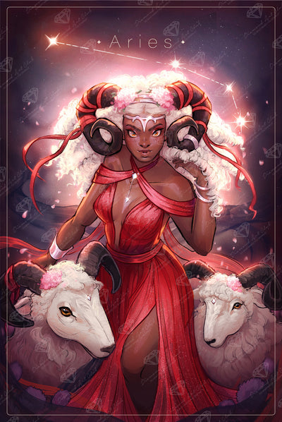 Diamond Painting Aries - CB 20" x 30" (50.8cm x 75.9cm) / Square with 64 Colors including 2 ABs and 1 Iridescent Diamond and 4 Fairy Dust Diamonds / 62,220