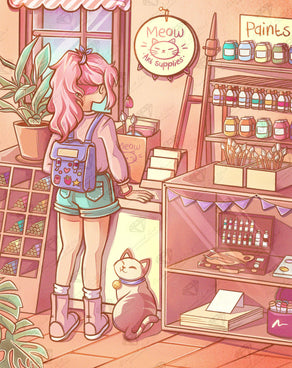 Diamond Painting Art Shop 25.6" x 32.3" (65cm x 81.9cm) / Square With 60 Colors Including 3ABs and 6 Fairy Dust Diamonds / 85,869