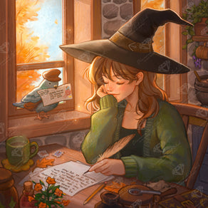 Diamond Painting Autumn Letter 22" x 22" (55.6cm x 55.6cm) / Round With 80 Colors Including 2 ABs and 1 Frosted Diamond and 3 Fairy Dust Diamonds / 40,804