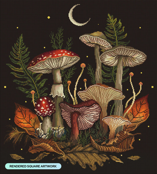 Autumn Mushrooms Diamond Painting Kit – Diamond Art Club