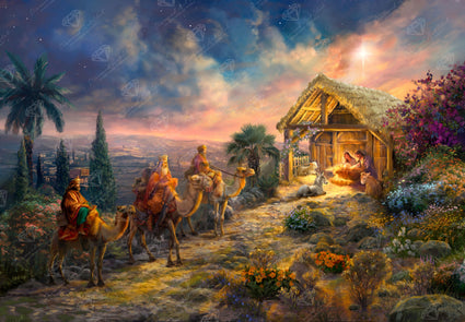 Diamond Painting Away in the Manger 39.8" x 27.6" (100.8cm x 69.9cm) / Square With 71 Colors Including 2 ABs and 3 Fairy Dust Diamonds / 113,805