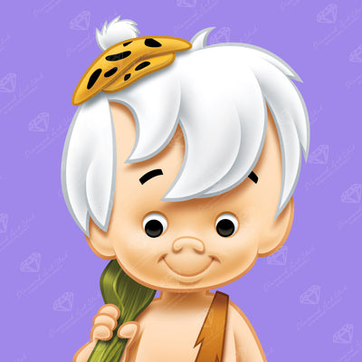 Diamond Painting Bamm-Bamm Rubble 13" x 13" (32.8cm x 32.8cm) / Round With 26 Colors including 2 Fairy Dust Diamonds / 13,689