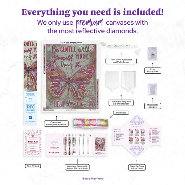 その他 Diamond Art Club Be Gentle Butterfly Be Gentle Butterfly Diamond Painting Kit – Diamond Art Club
