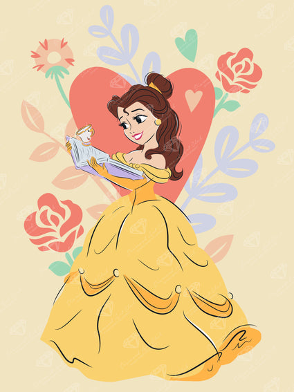 Diamond Painting Belle - Life is Beautiful 13" x 17" (33cm x 44cm) / Round with 16 Colors including 4 Fairy Dust Diamonds / 19,200