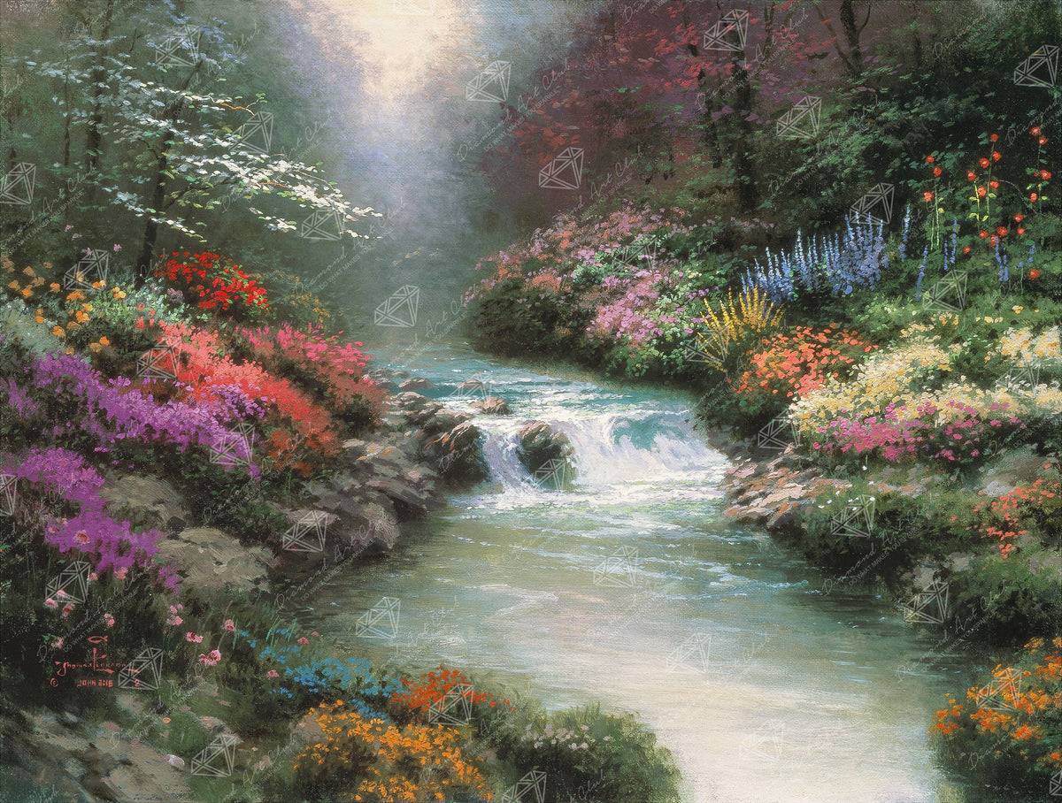 Diamond Painting Beside Still Waters 29" x 22" (73.5cm x 55.6cm) / Square With 89 Colors Including 3 ABs and 3 Fairy Dust Diamonds / 66,304