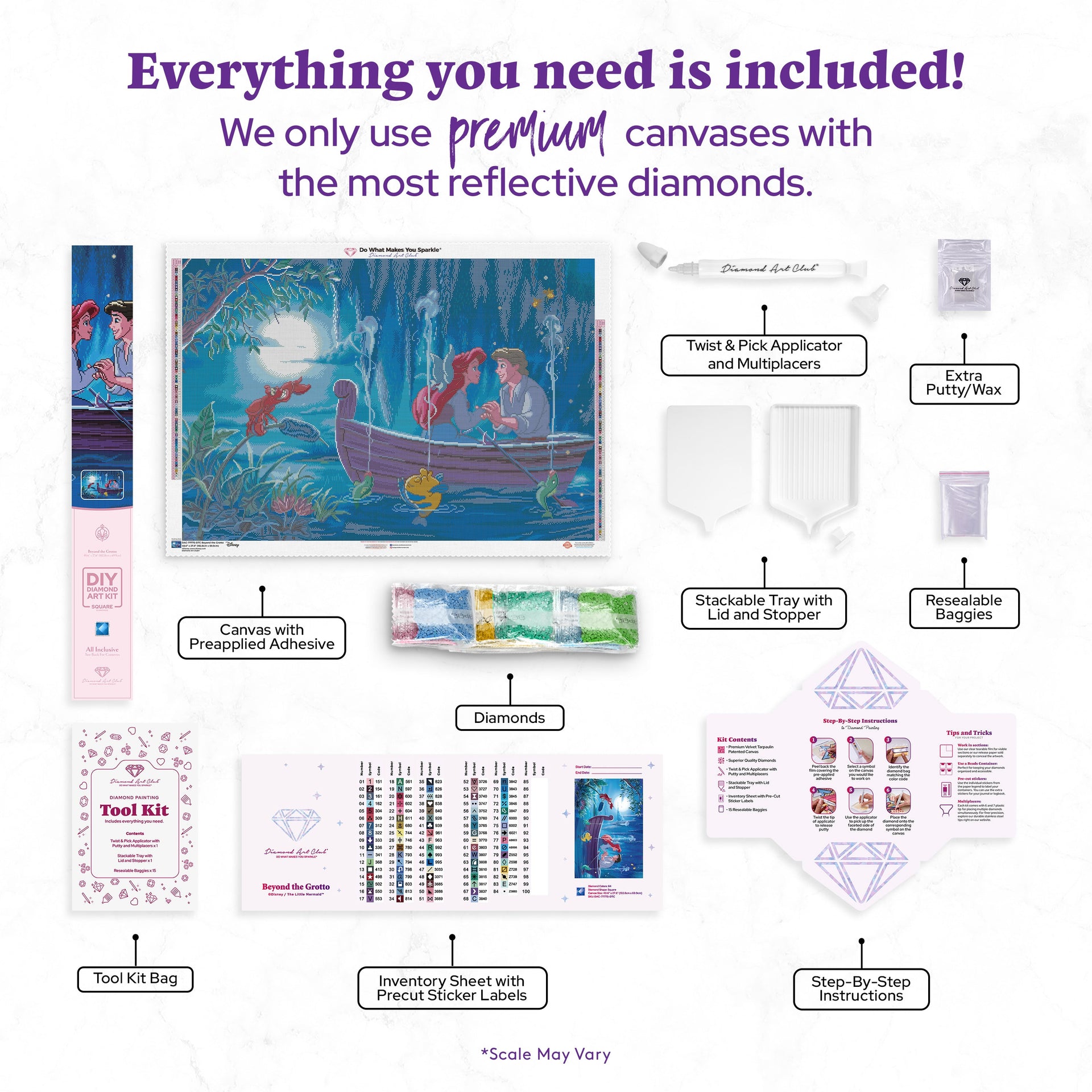 Diamond Painting Beyond the Grotto 40.6" x 27.6" (102.8cm x 69.9cm) / Square with 84 Colors including 2 ABs and 6 Fairy Dust Diamonds / 116,053