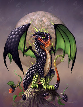 Diamond Painting Blackberry Dragon 25.6" x 32.7" (65cm x 82.9cm) / Square with 52 Colors including 3 ABs and 3 Fairy Dust Diamonds / 86,913