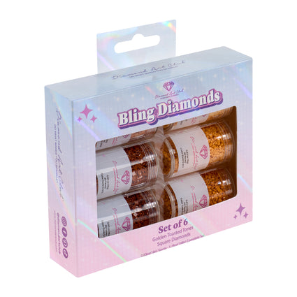 Diamond Painting Bling Diamonds – Golden Toasted Tones (Set of 6)