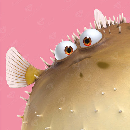 Diamond Painting Bloat 9" x 9" (22.8cm x 22.8cm) / Round with 32 Colors including 1 AB and 2 Fairy Dust Diamonds / 6,889