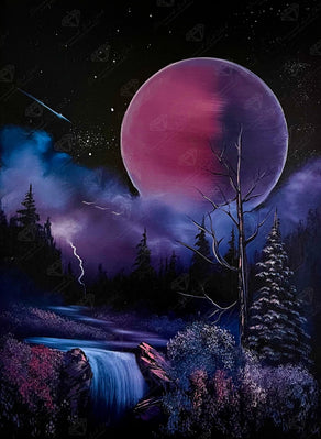 Diamond Painting Blood Moon Falls 25.6" x 35" (65cm x 88.9cm) / Square with 65 Colors including 2 ABs and 2 Fairy Dust Diamonds / 93,177