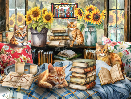 Diamond Painting Book Lovers 36.6" x 27.6" (92.8cm x 69.9cm) / Square With 100 Colors Including 2 ABs and 5 Fairy Dust Diamonds / 104,813