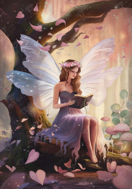 Diamond Painting Bookworm Fairy 25.6" x 36.6" (65cm x 92.8cm) / Square With 85 Colors Including 2 ABs and 4 Fairy Dust Diamonds / 97,353
