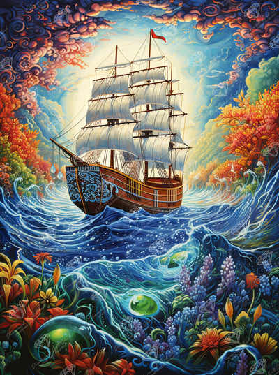 Diamond Painting Bountiful Voyage 27.6" x 37" (70cm x 94cm) / Square with 66 Colors including 2 ABs and 3 Fairy Dust Diamonds / 105,937