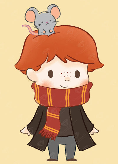 Diamond Painting Brave 13" x 18" (32.8cm x 45.7cm) / Round With 15 Colors including 1 ABs / 19,071