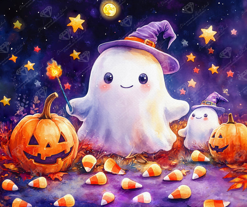 Diamond Painting Candy Corn 26" x 22" (66cm x 55.6cm) / Round with 69 Colors including 2 ABs and 3 Fairy Dust Diamonds / 48,480