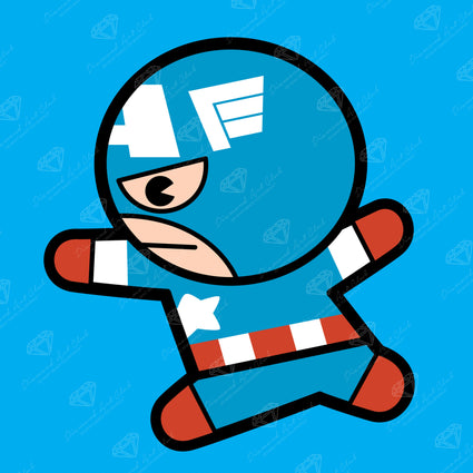 Diamond Painting Captain America 9" x 9" (22.8cm x 22.8cm) / Round with 6 Colors including 1 AB and 1 Fairy Dust Diamond / 6,889