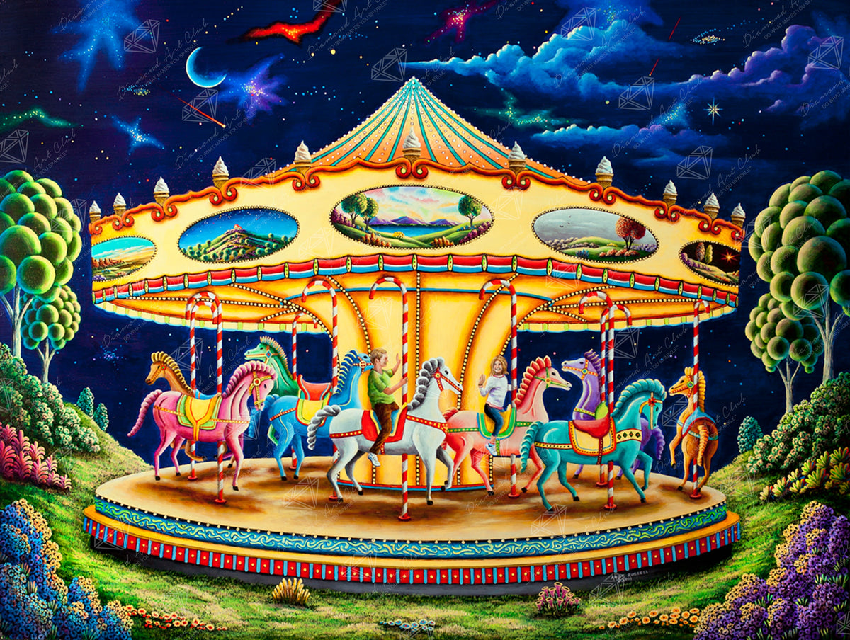 Diamond Painting Carousel Dreams 36.6" x 27.6" (93cm x 70cm) / Square with 59 Colors including 4 ABs / 104,813