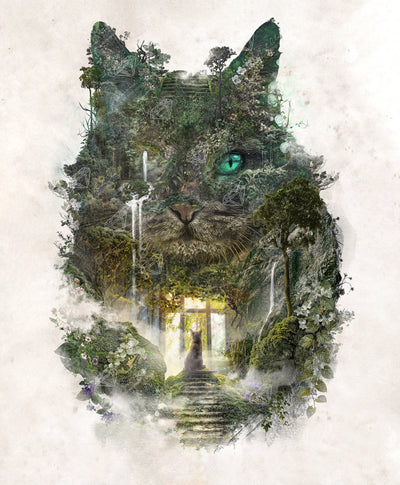 Diamond Painting Cat Dreams of Leaving 27.6" x 33.5" (69.9cm x 84.9cm) / Square With 82 Colors including 2 ABs and 4 Fairy Dust Diamonds / 95,821