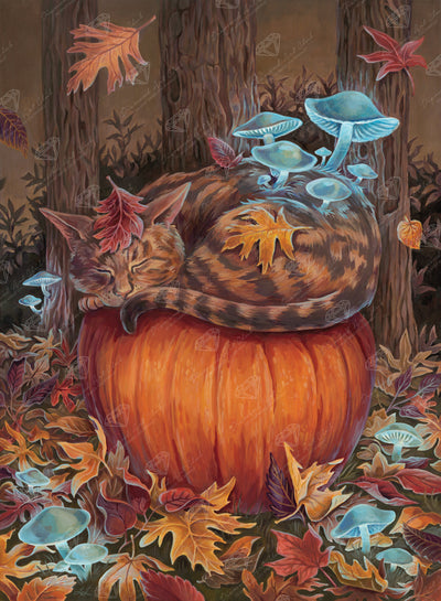 Diamond Painting Cat Nap 22" x 30" (55.8cm x 75.9cm) / Square with 83 Colors including 2 ABs and 1 Frosted Diamond and 2 Fairy Dust Diamonds / 68,320