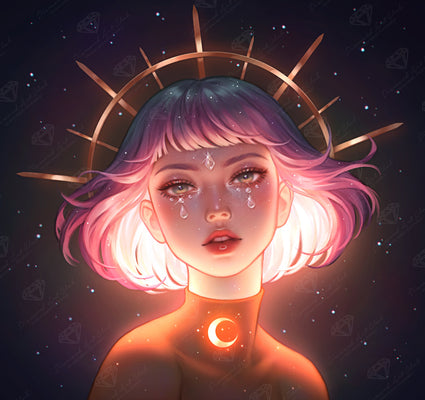 Diamond Painting Celeste 18" x 17" (45.6cm x 42.8cm) / Square with 57 Colors including 1 AB and 5 Fairy Dust Diamonds / 31,476