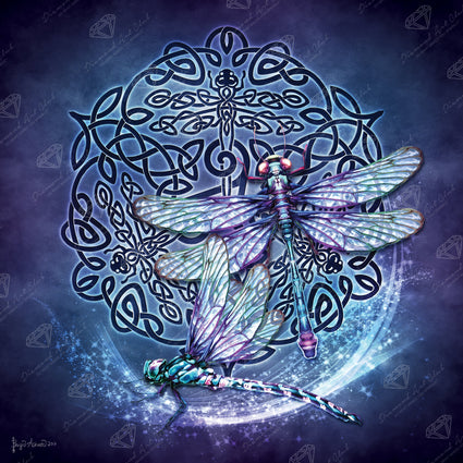 Diamond Painting Celtic Dragonfly 20" x 20" (50.8cm x 50.8cm) / Square With 44 Colors Including 4 ABs / 41,616
