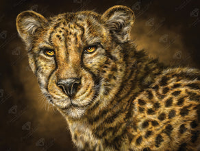 Diamond Painting Cheetah 29" x 22" (73.8cm x 55.6cm) / Round with 54 Colors including 2 ABs and 3 Fairy Dust Diamonds / 54,136