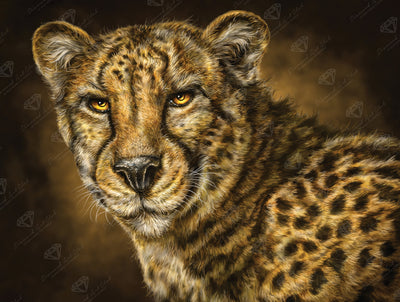 Diamond Painting Cheetah 29" x 22" (73.8cm x 55.6cm) / Round with 54 Colors including 2 ABs and 3 Fairy Dust Diamonds / 54,136