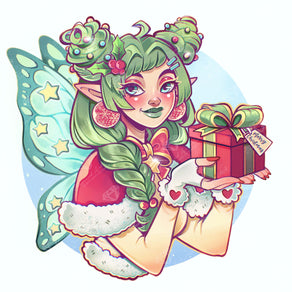 Diamond Painting Christmas Fairy 22" x 22" (55.6cm x 55.6cm) / Round With 68 Colors Including 2 ABs and 1 Iridescent Diamond and 6 Fairy Dust Diamonds / 40,804