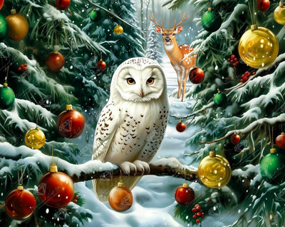 Diamond Painting Christmas Friends 34.7" x 27.6" (87.9cm x 69.9cm) / Square with 77 Colors including 2 ABs and 3 Fairy Dust Diamonds / 99,193