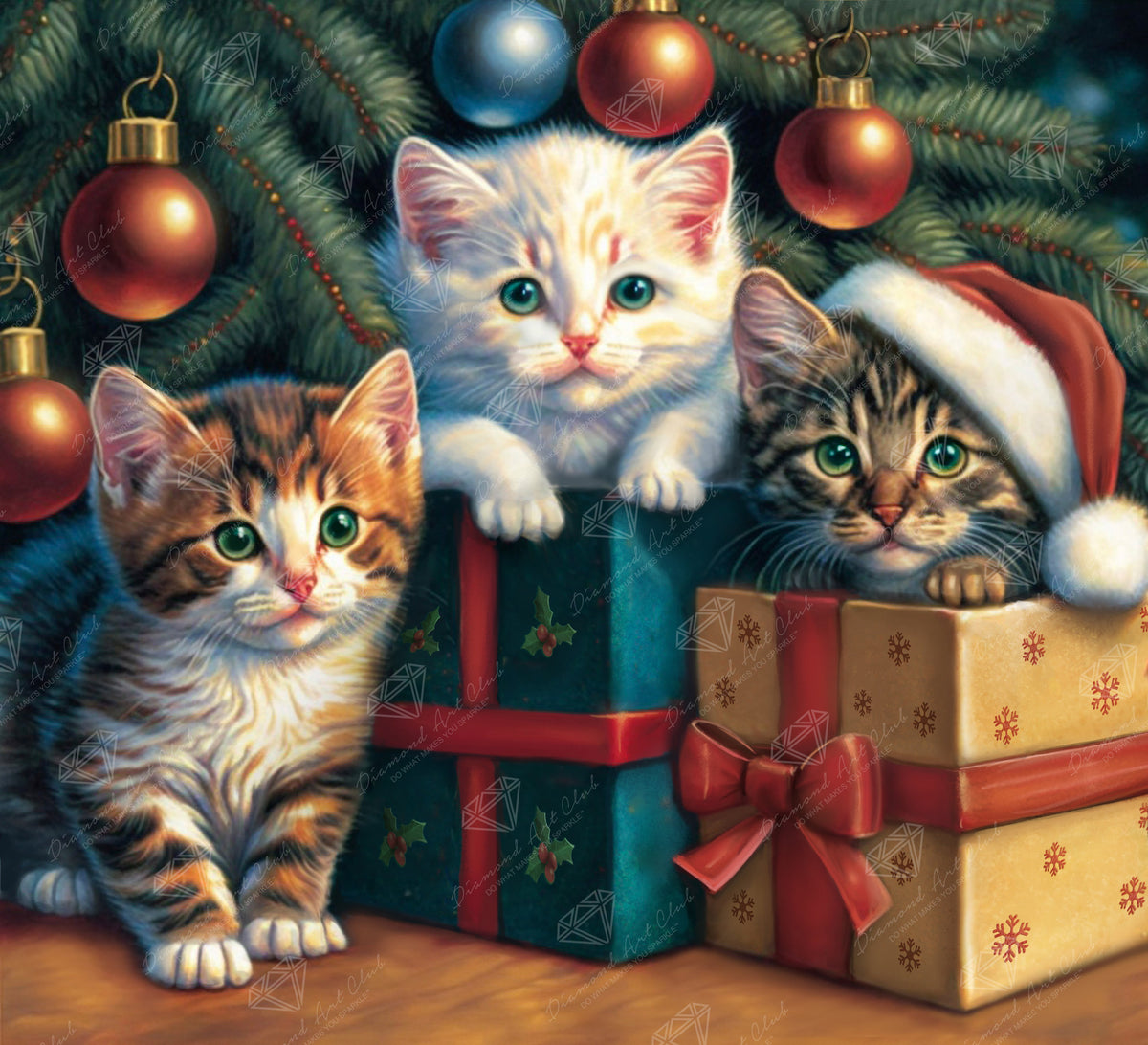 Diamond Painting Christmas Gifts 22" x 20" (55.8cm x 50.7cm) / Round with 63 Colors including 3 ABs and 2 Fairy Dust Diamonds / 36,019