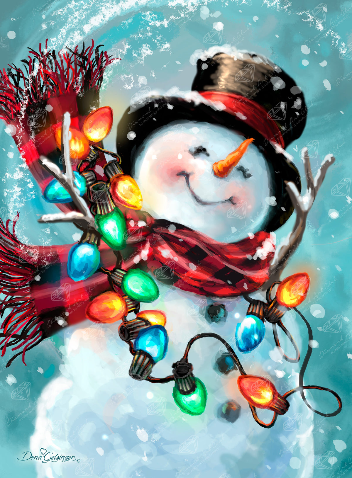 Diamond Painting Christmas Joy 20" x 27" (50.7cm x 69cm) / Round with 58 Colors including 4 ABs and 3 Iridescent Diamonds / 44,526