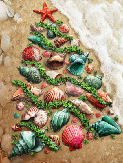 Diamond Painting Christmas Shells 25.6" x 33.9" (65cm x 86cm) / Square with 63 Colors including 3 ABs and 2 Fairy Dust Diamonds / 90,045
