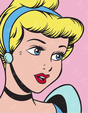 Diamond Painting Cinderella 13" x 17" (33cm x 42.7cm) / Round with 9 Colors including 1 AB and 1 Fairy Dust Diamond / 18,600